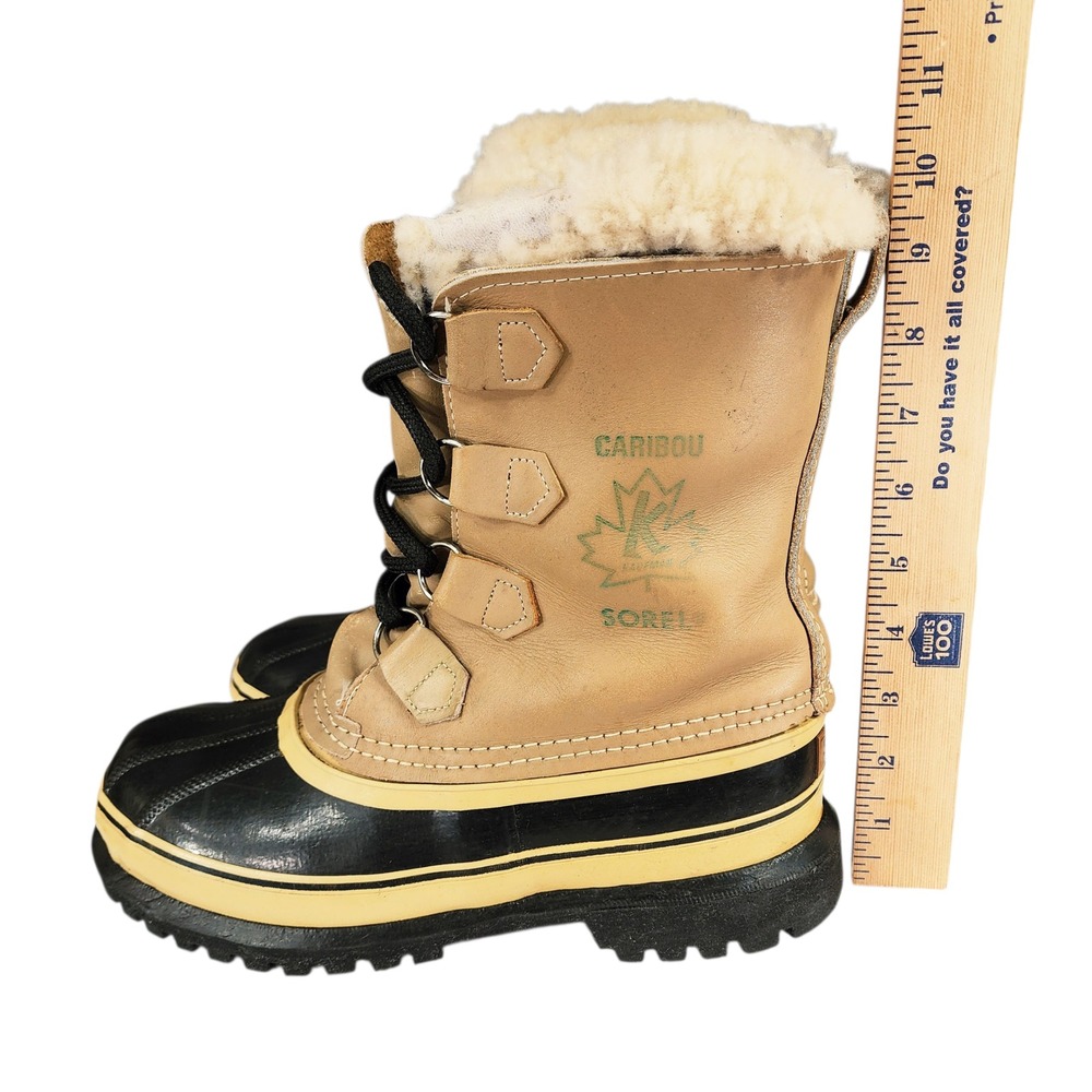 Vtg Sorel Caribou Kaufman Snow Boots sz 7 Mens Canada Leather Winter Waterproof - Picture 3 of 14